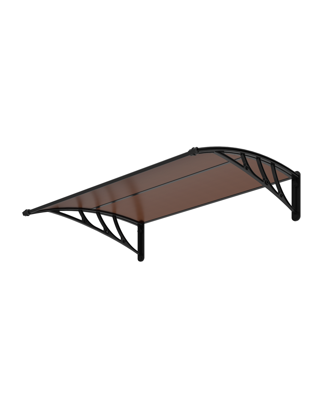TROLLEY EAVE - 5.00MX 3.00MX 2.70M - ALUMINUM / CHOCOLATE POLYCARBONATE