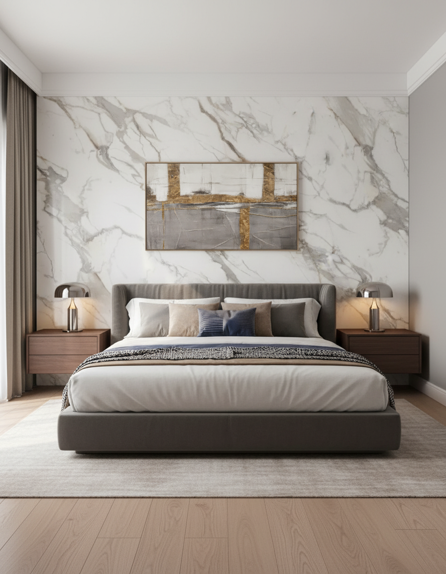 LÁMINA DE MÁRMOL PVC – CALACATTA MIEL VENATO – BRILLANTE – 1220×2800×3 MM – 3.41M²