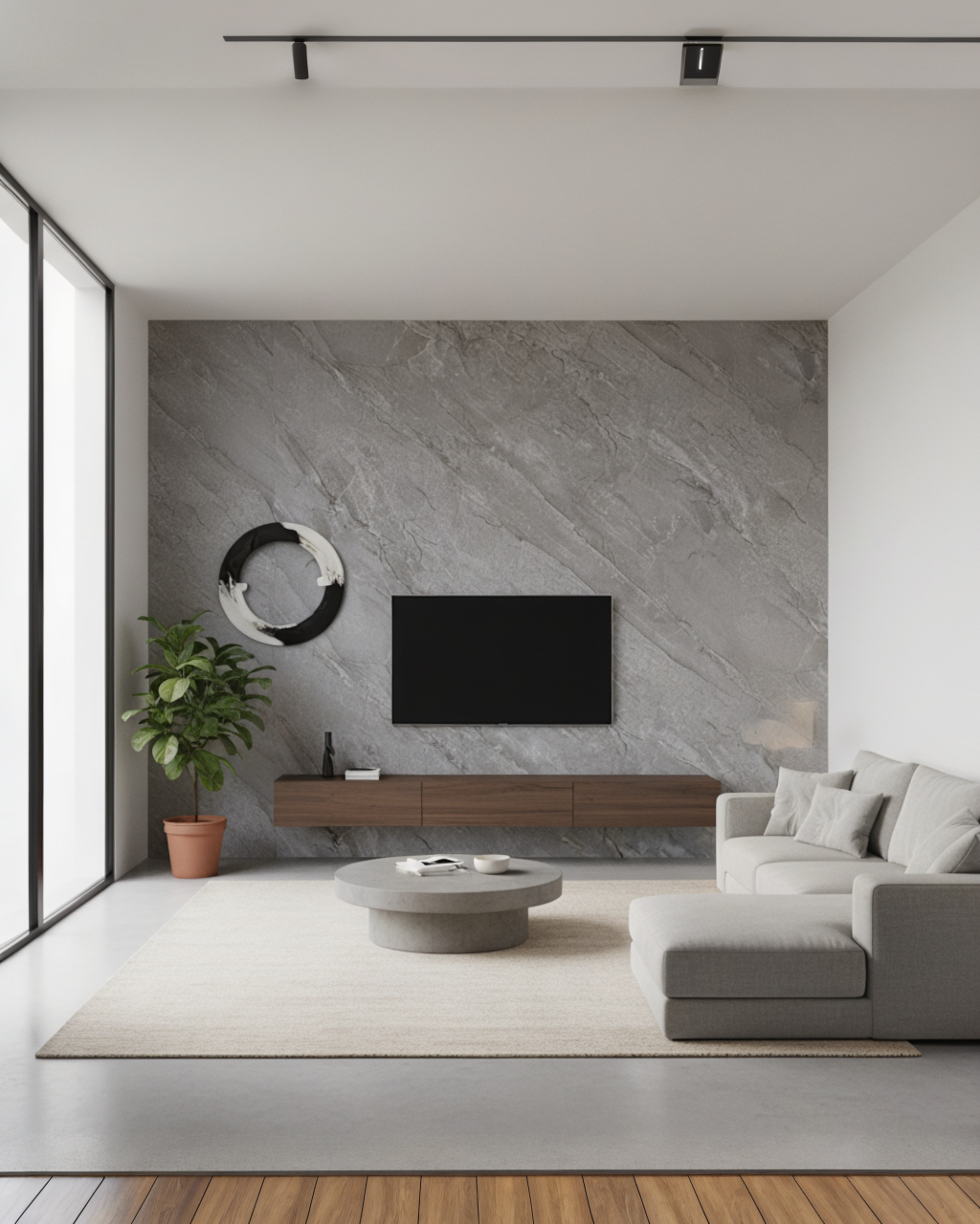 LÁMINA DE MÁRMOL PVC – GRIS ANTRACITA MATE – BRILLANTE – 1220×2800×3 MM – 3.41M²