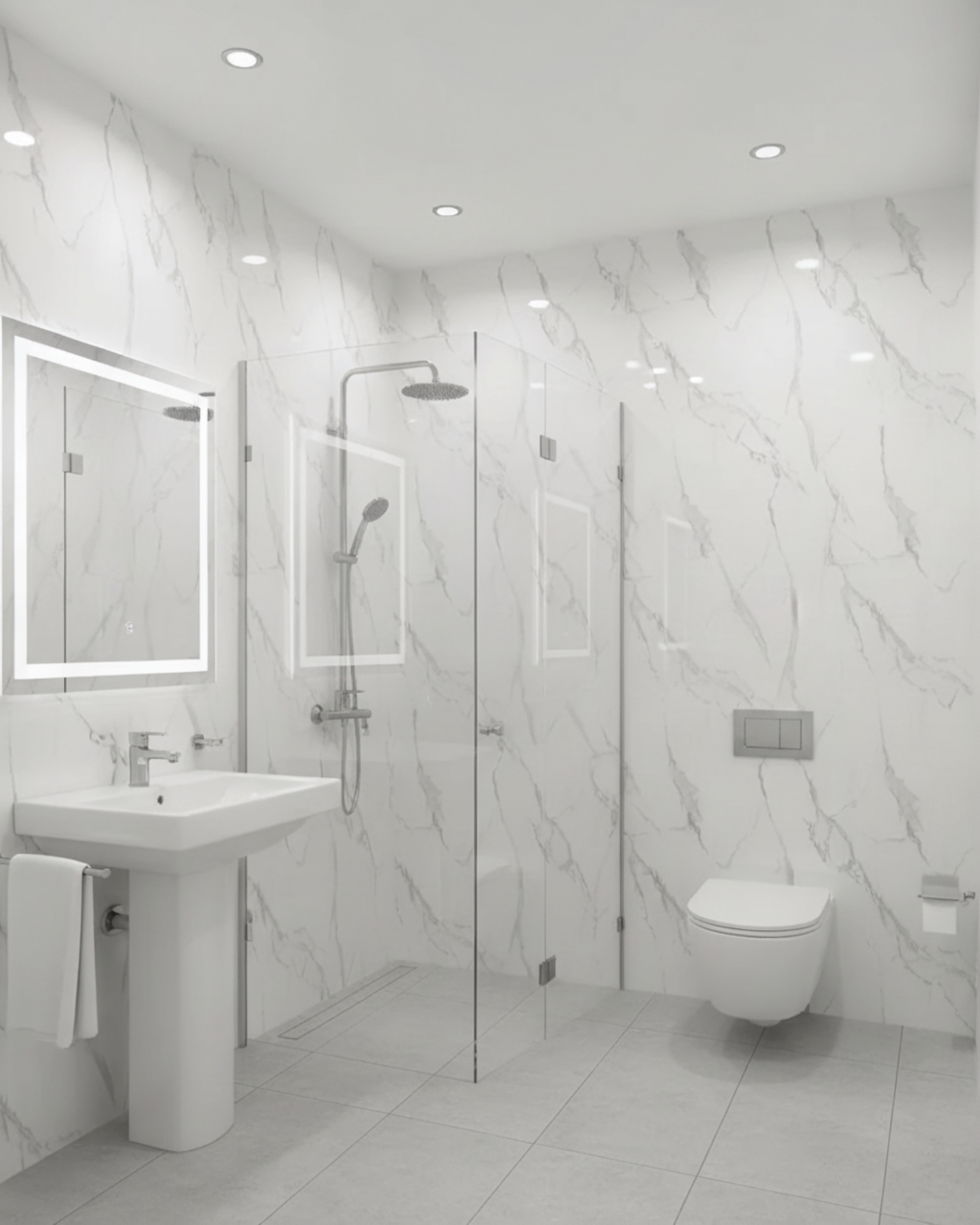 LÁMINA DE MÁRMOL PVC – MÁRMOL EXTRA BLANCO – BRILLANTE – 1220×2800×3 MM – 3.41M²