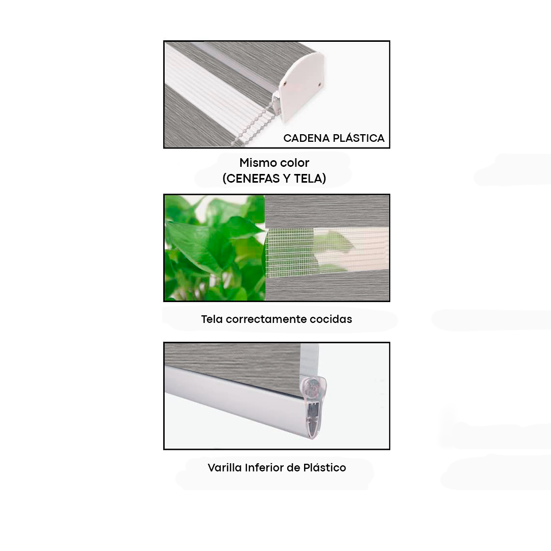 CORTINAS ENROLLABLES ZEBRA - 1.10M A 2.50M - F02