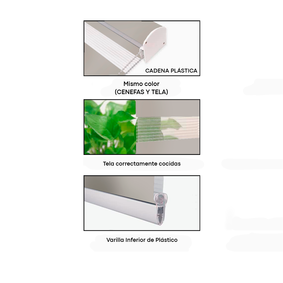 CORTINAS ENROLLABLES ZEBRA - 1.10M A 2.50M - F03