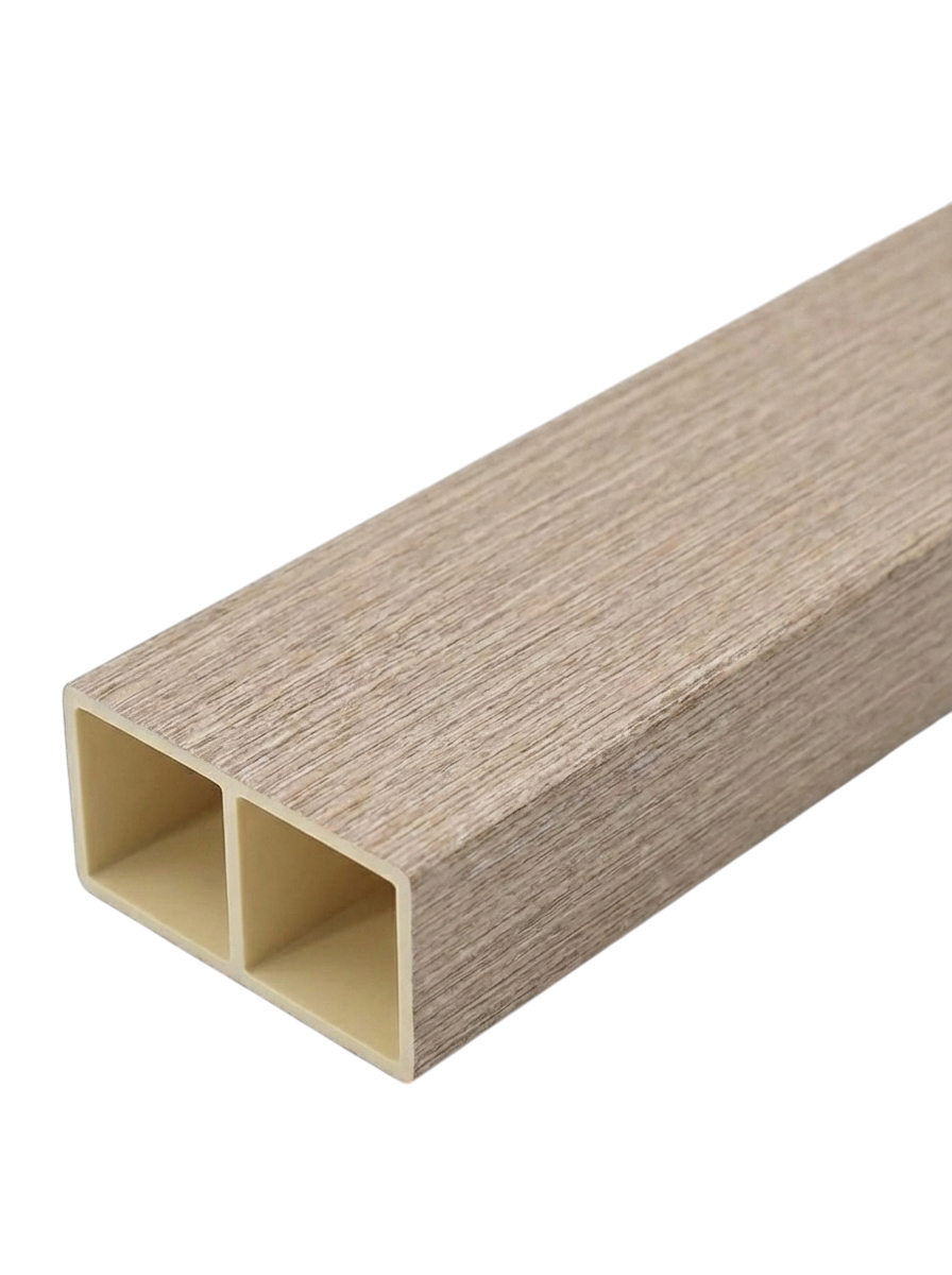 TUBO VERTICAL WPC - 100×50 MM - CREMA NATURAL - 2.90 M