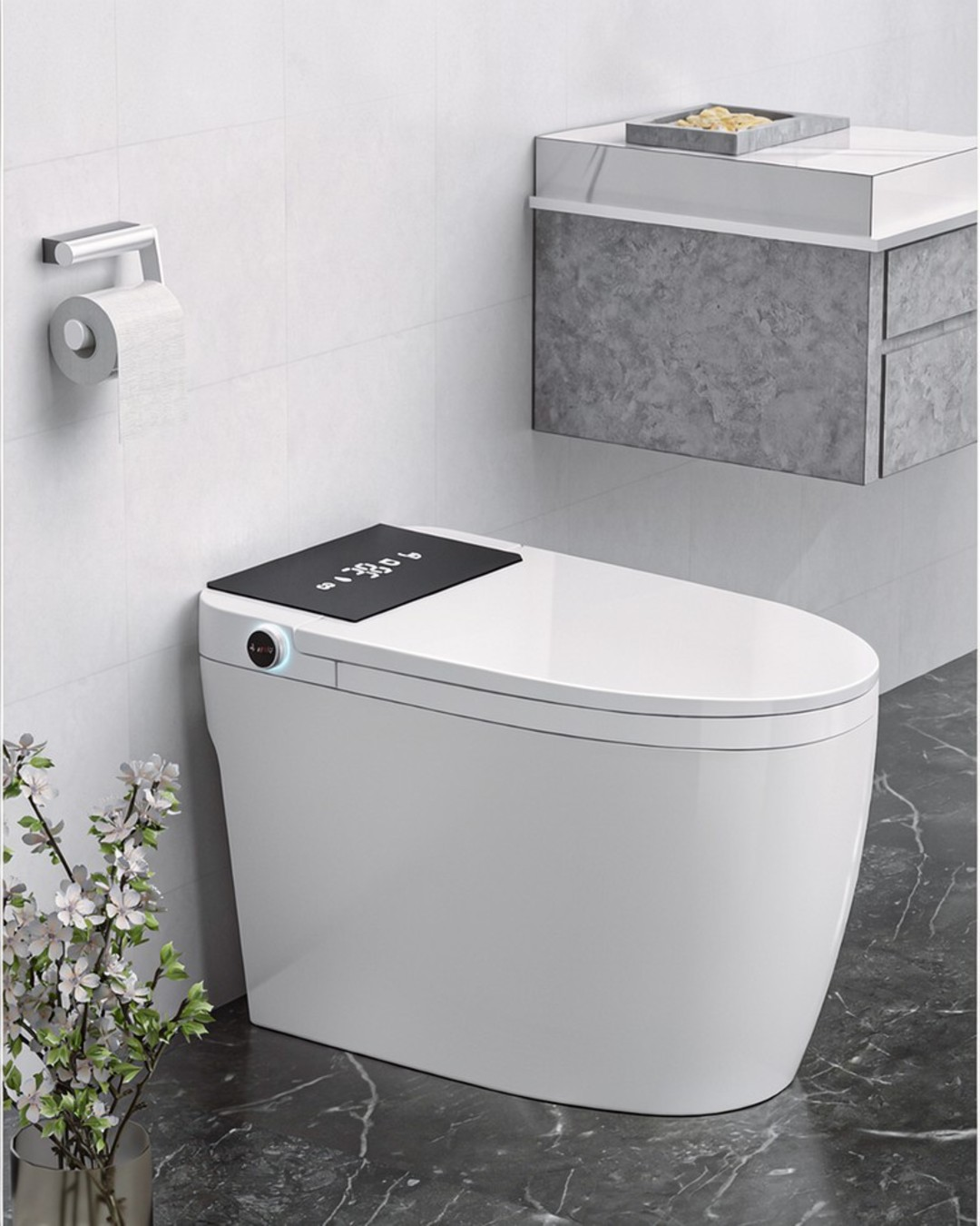 INODORO INTELIGENTE DE PISO CON BIDET, SECADO Y CONTROL REMOTO 680X420X470MM S-TRAP 300MM 945E-WC