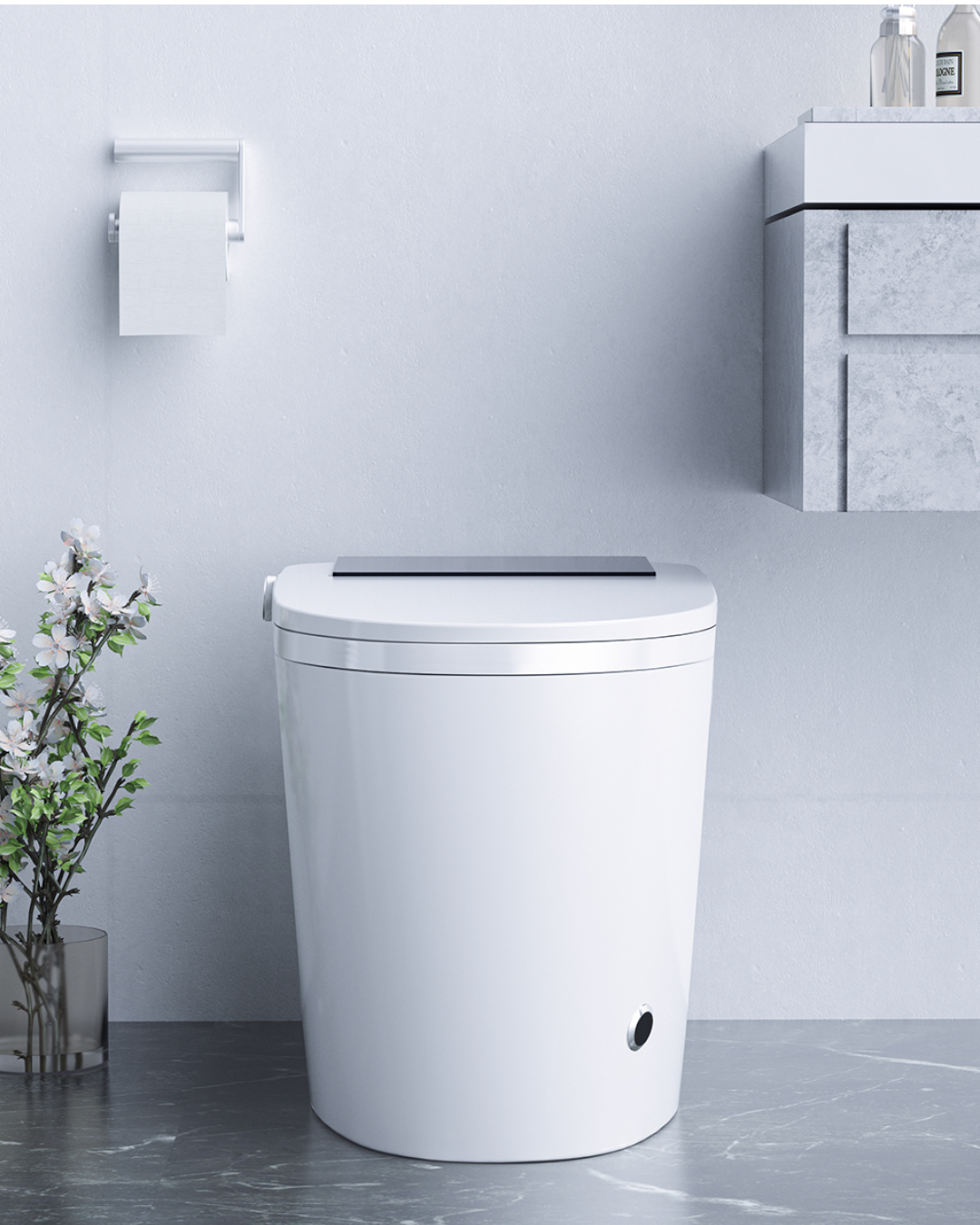 INODORO INTELIGENTE DE PISO CON BIDET, SECADO Y CONTROL REMOTO 680X420X470MM S-TRAP 300MM 945E-WC