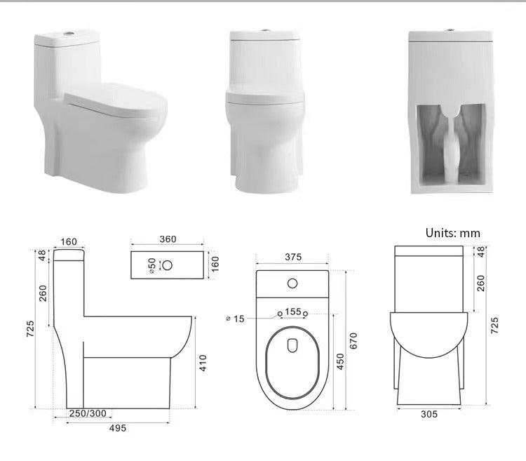 White toilet one piece symphonic