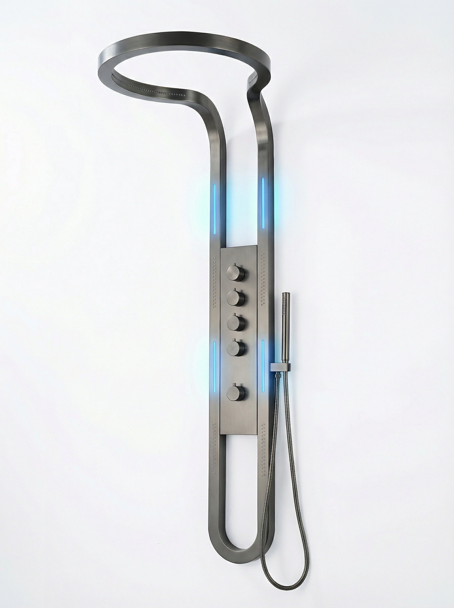 PANEL DE DUCHA PREMIUM EN ACERO INOXIDABLE 304 COLOR GUN METAL (GRIS OSCURO) – 1440×220 MM – YB-5967-2