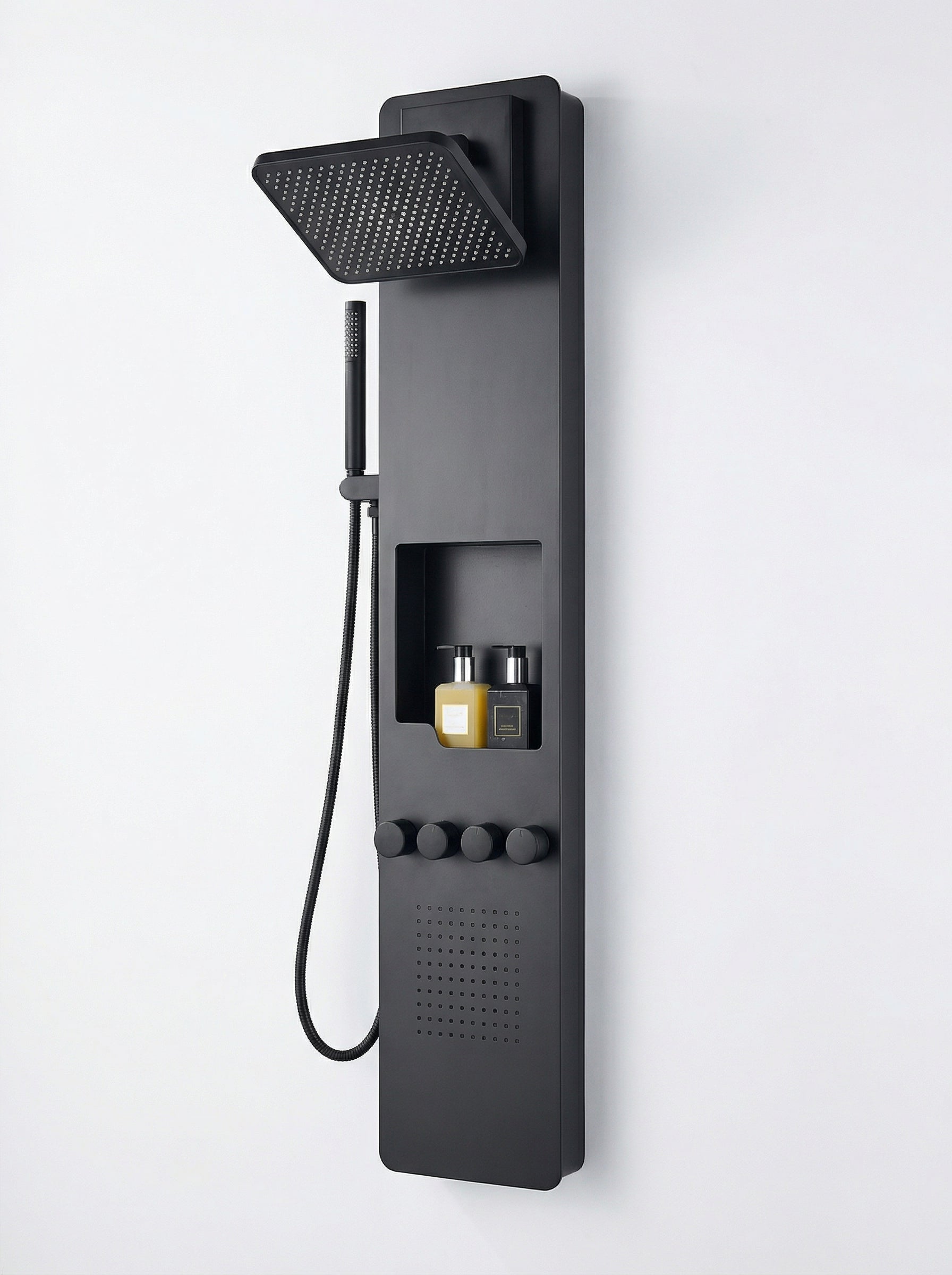 PANEL DE DUCHA PREMIUM EN ACERO INOXIDABLE 304 NEGRO – RESISTENTE A LA CORROSIÓN (1345×300 MM) – YB-5991