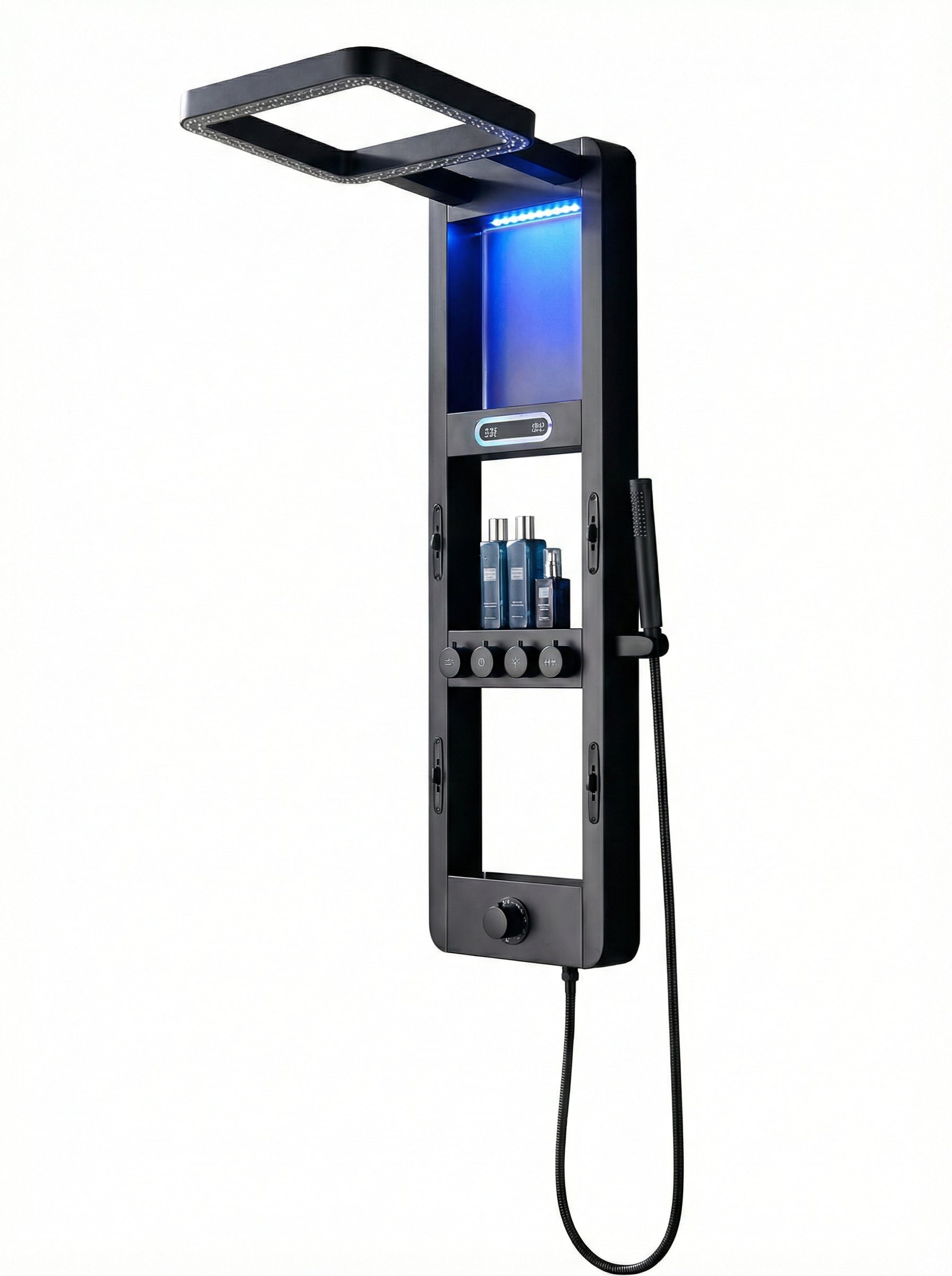 PANEL DE DUCHA PREMIUM EN ACERO INOXIDABLE 304 NEGRO – RESISTENTE A LA CORROSIÓN (1200×360 MM) – YB-6000-2