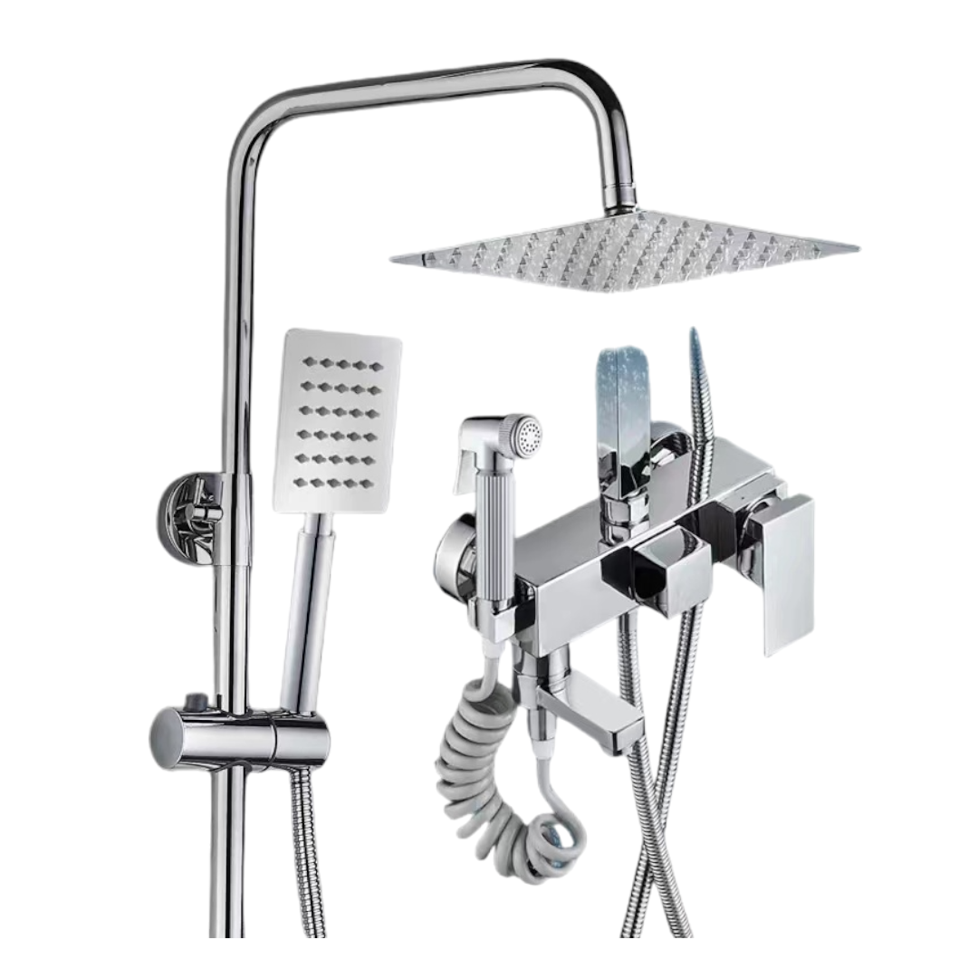 SHOWER COLUMN - STAINLESS STEEL - SILVER - 6" Plunger