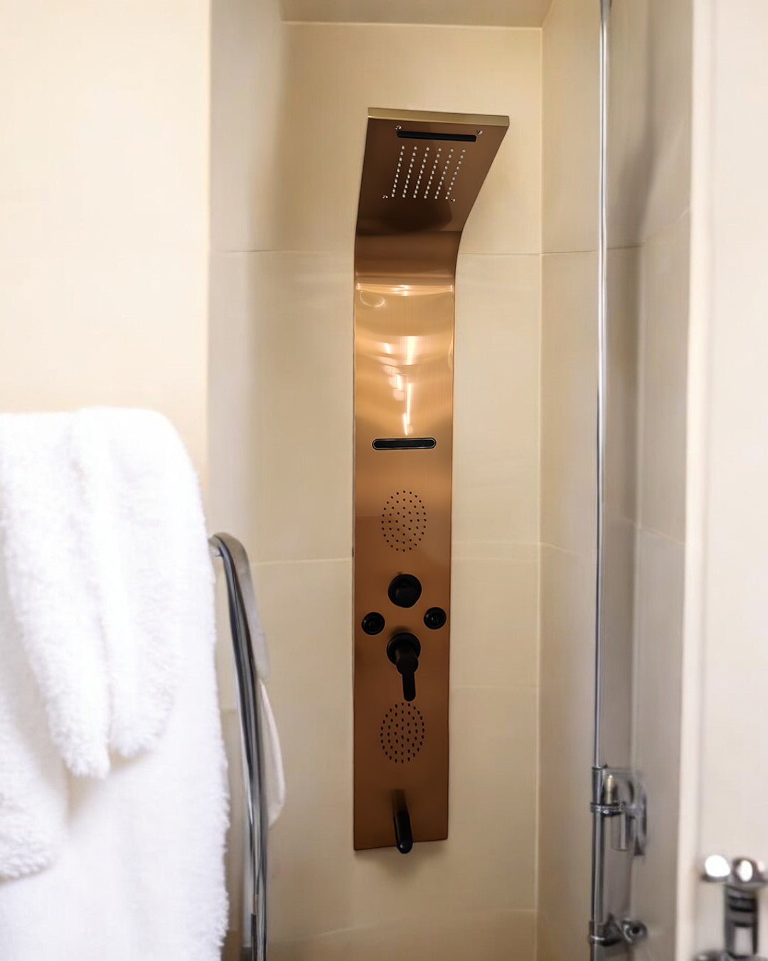 PANEL DE DUCHA - 22CM - NEGRO(ACCESORIOS)/DORADO(PANEL) - Y19-202