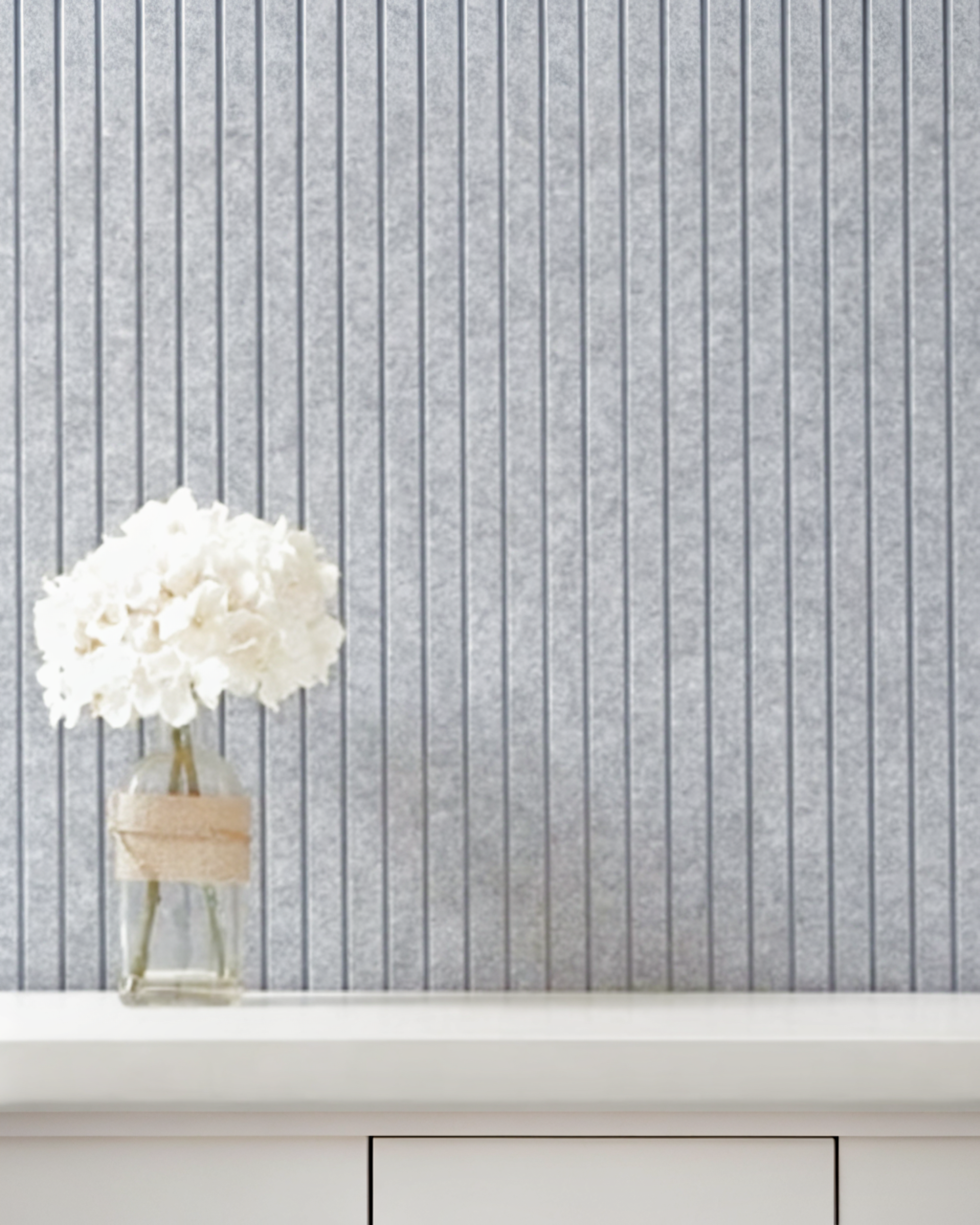 PANEL ACÚSTICO DE POLIÉSTER GRIS 2.9×0.6 M – 8 MM