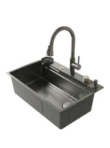 FREGADOR ACERO INOXIDABLE 304 NEGRO DORADO 835X508X228MM ESPESOR 3.0+1.0MM CON ACCESORIOS