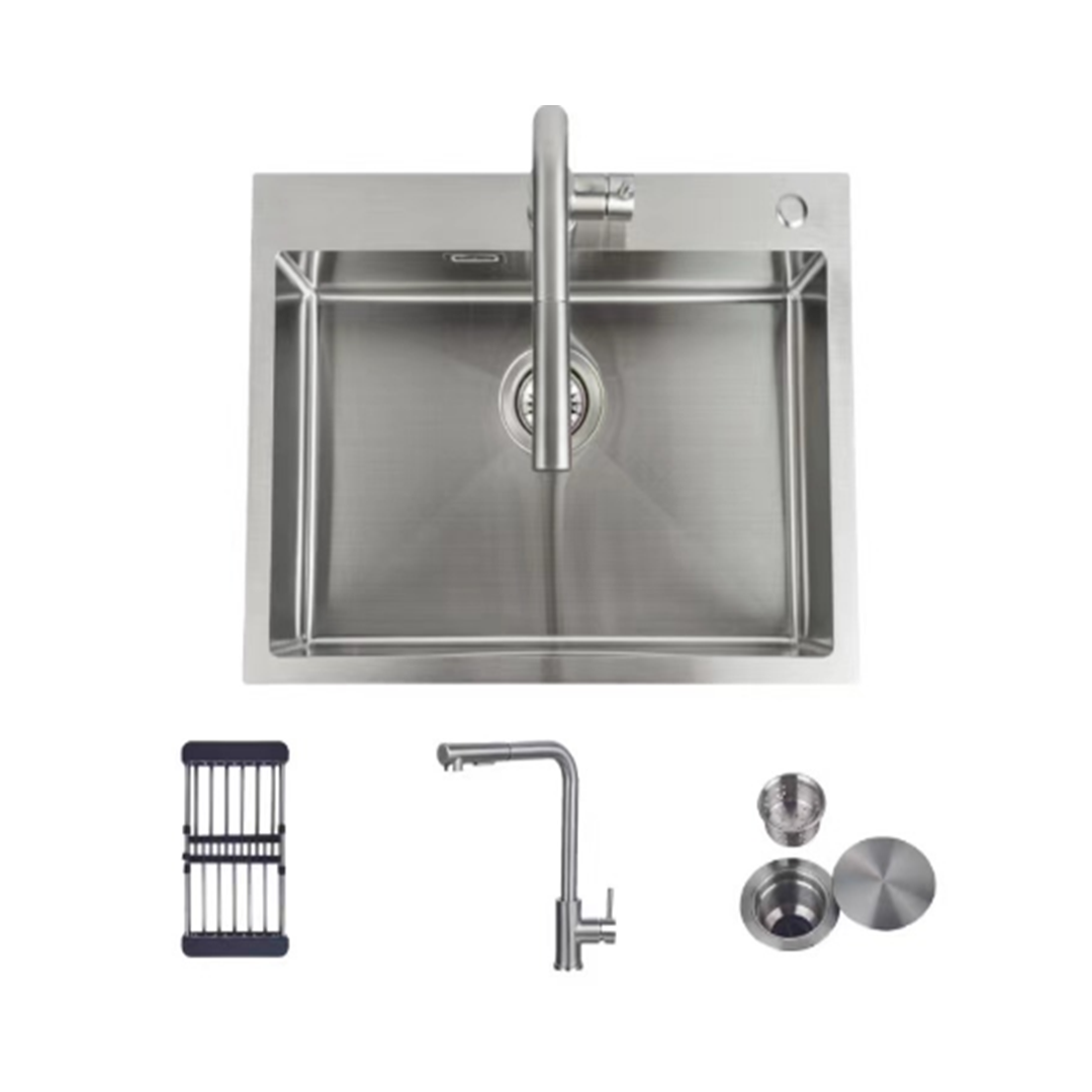 FREGADOR INDIVIDUAL MODERNO - 610 X 480 X 220MM - ACERO INOXIDABLE 201-2419