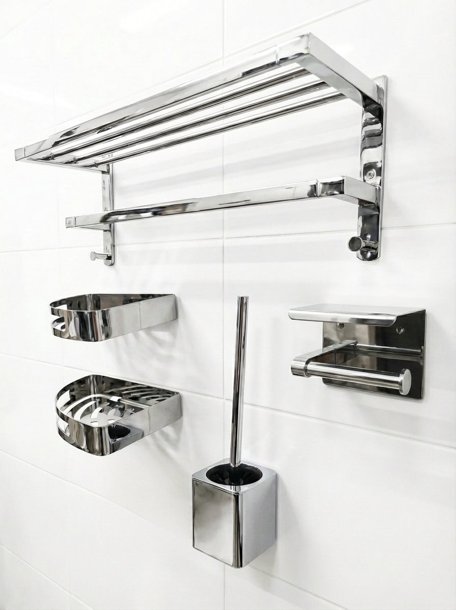 Juego de Accesorios de Baño Completo | Set en Acero Inoxidable 304 | Resistente a Humedad