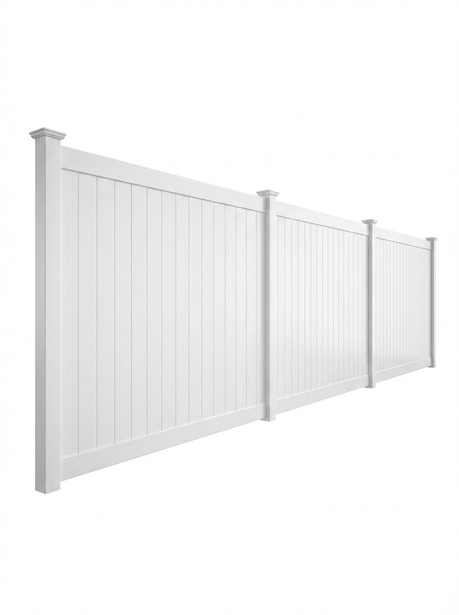 CERCA DE PVC BLANCA 6FT X 8FT CON ACCESORIOS COMPLETOS PANEL INCLUYE POSTE Y RIELES