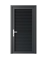 PUERTA DE ALUMINIO TIPO LOUVERS - 97CM X 2.15M - GRIS OSCURO