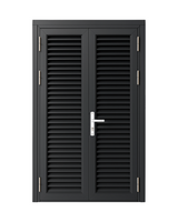 PUERTA DOBLE DE ALUMINIO TIPO LOUVERS - 1.20M X 2.15M - GRIS OSCURO - DERECHA