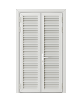 PUERTA DOBLE DE ALUMINIO TIPO LOUVERS - 1.20M X 2.15M - BLANCO - DERECHA