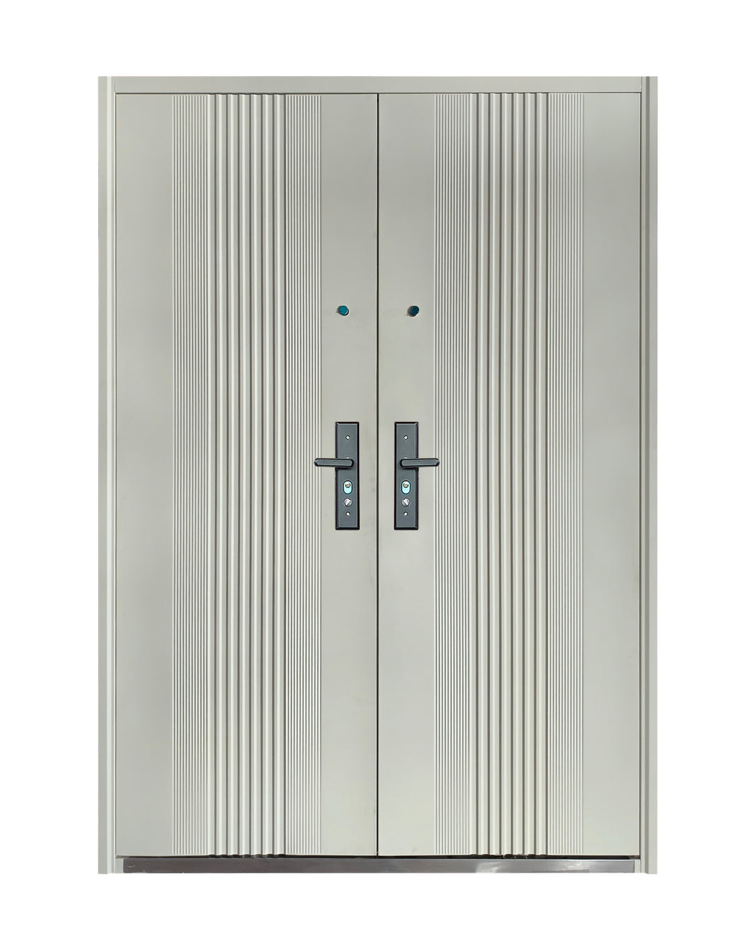 PUERTA DE SEGURIDAD DOBLE MULTIPUNTOS - 1.50M X 2.15M X 50MM - BLANCO MATE
