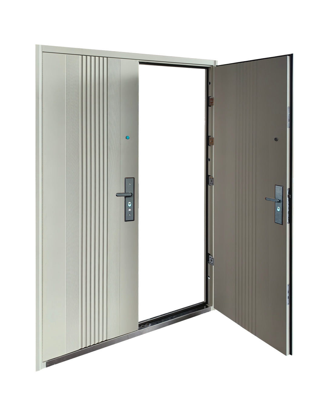 PUERTA DE SEGURIDAD DOBLE MULTIPUNTOS - 1.50M X 2.15M X 50MM - BLANCO MATE