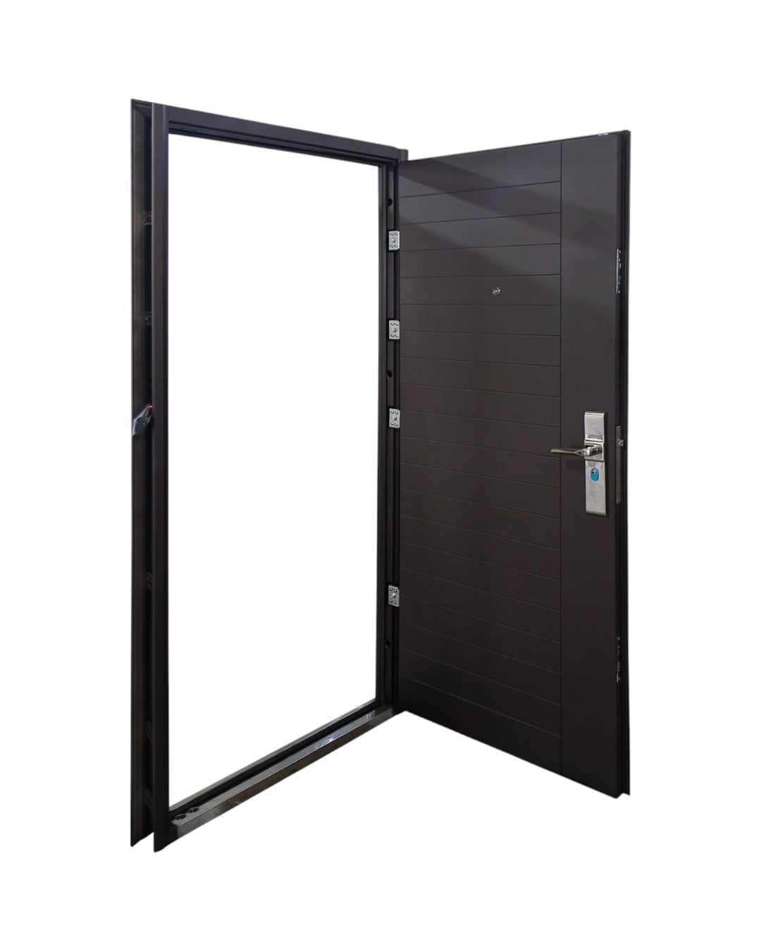 PUERTA DE SEGURIDAD MULTIPUNTOS - 98CM X 217CM X 5MM - CHOCOLATE OSCURO