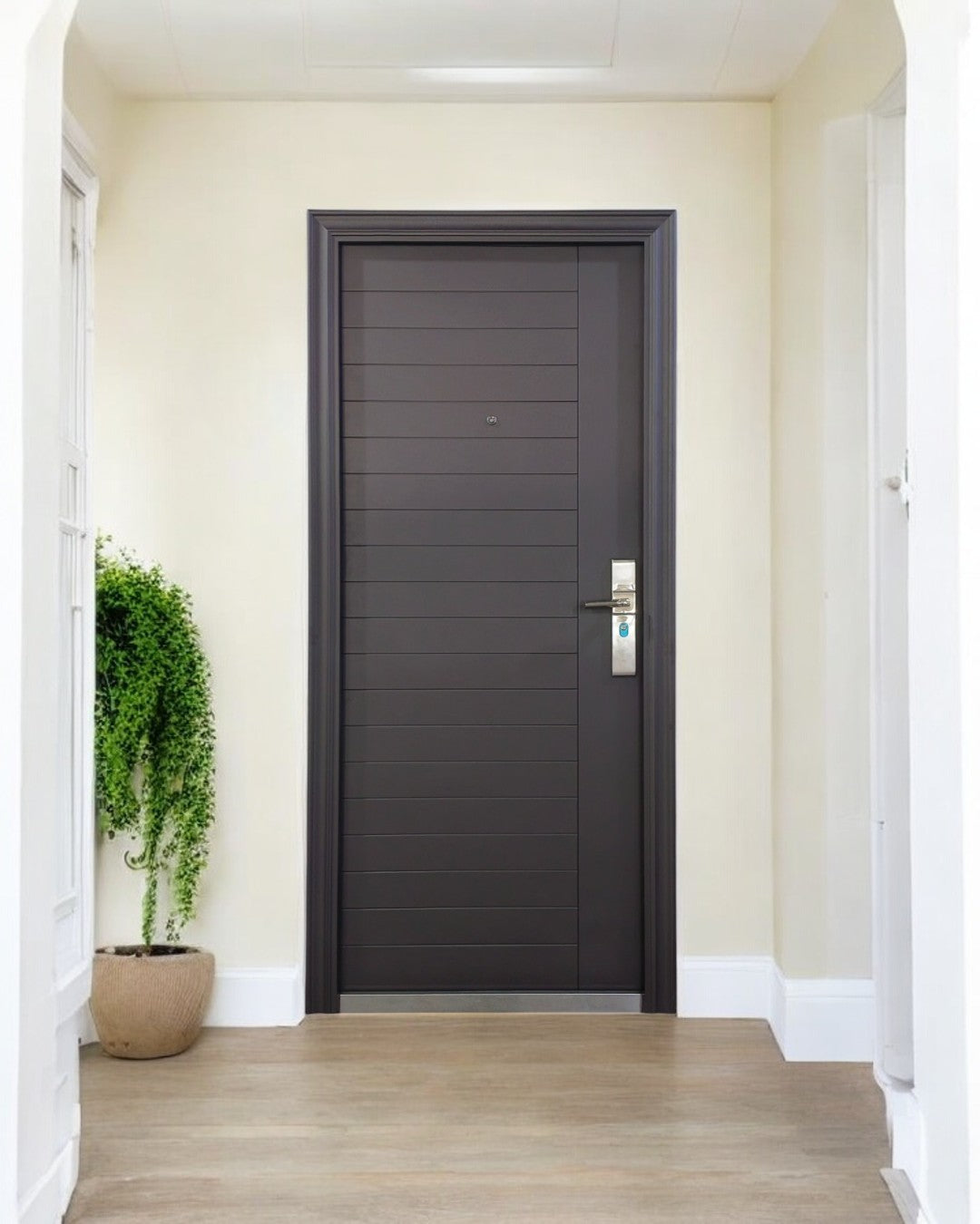 PUERTA DE SEGURIDAD MULTIPUNTOS - 98CM X 217CM X 5MM - CHOCOLATE OSCURO