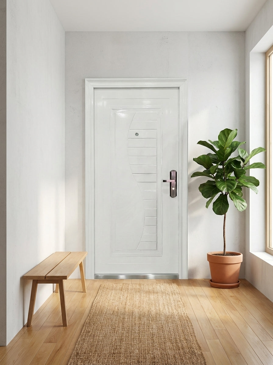White Metal Security Door 0.98mx 2.15m