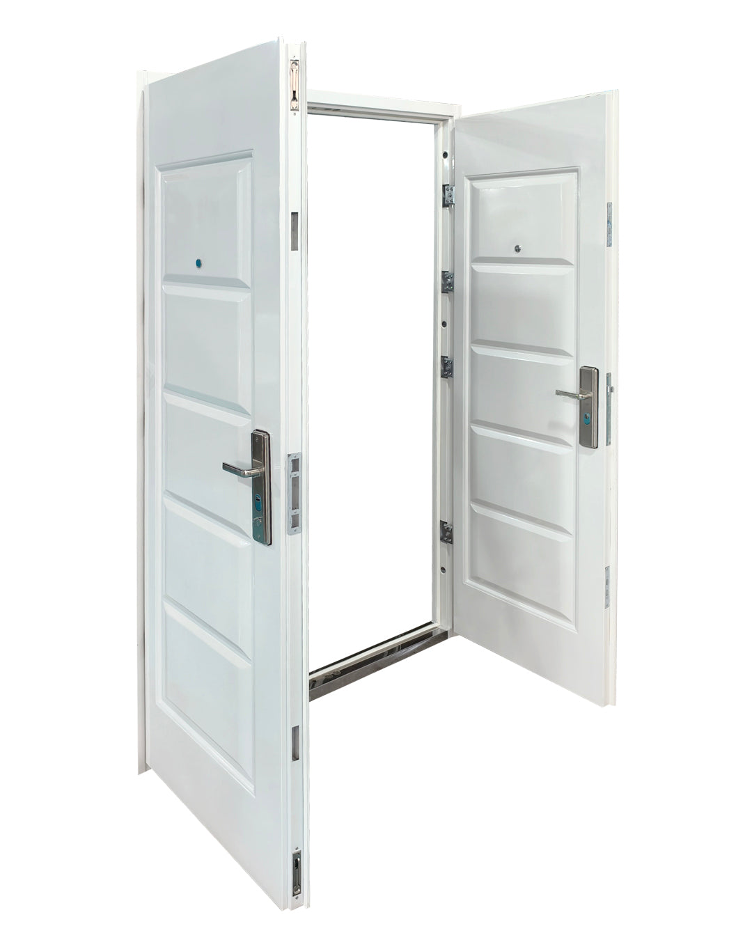 Puerta De Seguridad Metal Doble Blanca 1.50m x 2.15m