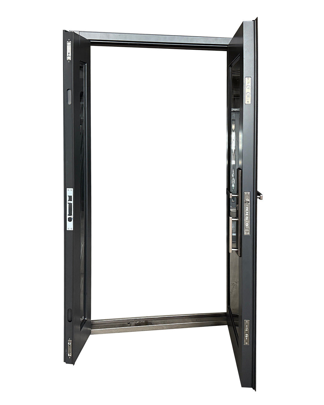 Puerta de Seguridad Multipunto con Vidrio | Aleación de Zinc | 1.20 x 2.15 m | Diseño Moderno