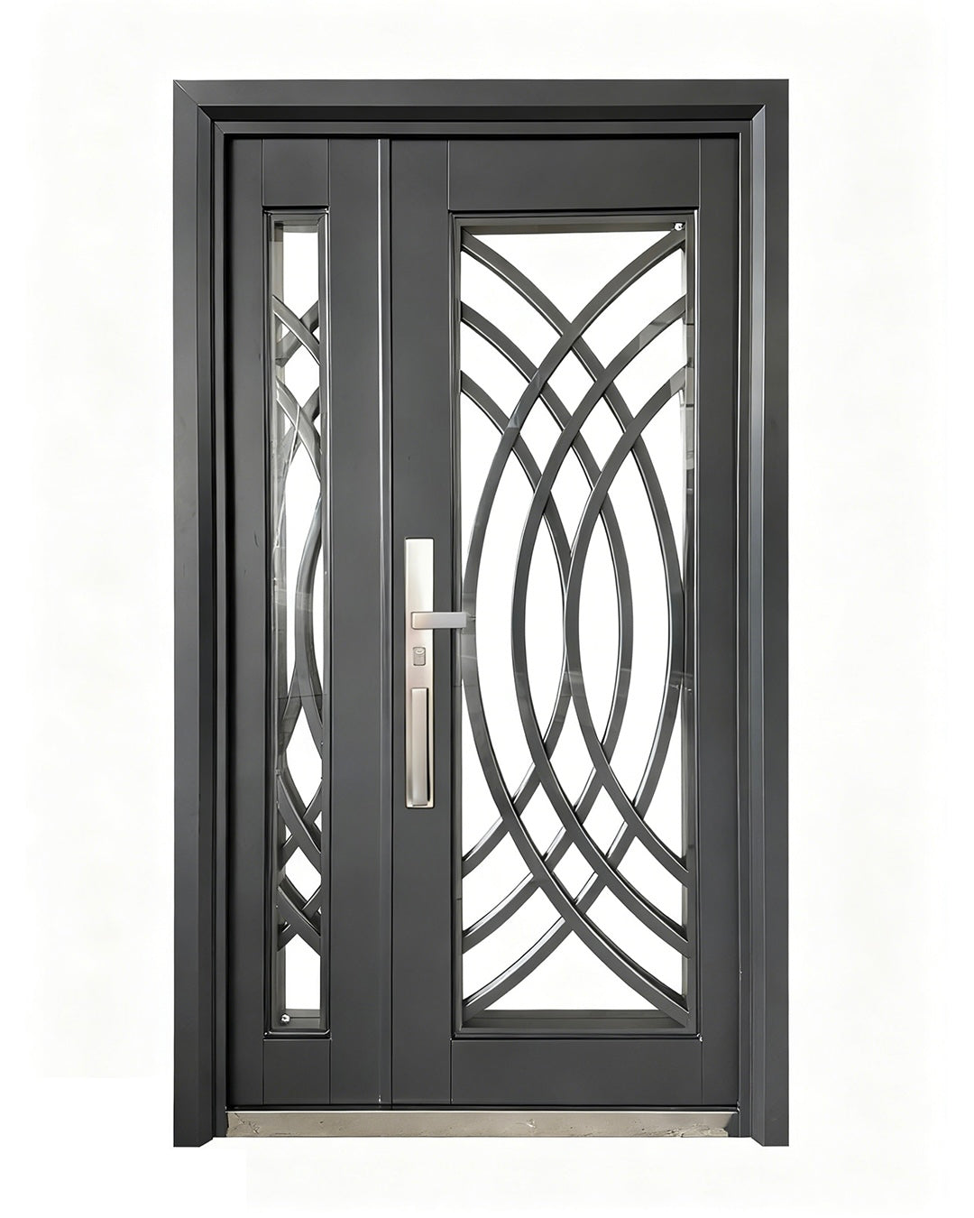 Puerta de Seguridad Multipunto con Vidrio | Aleación de Zinc | 1.20 x 2.15 m | Diseño Moderno