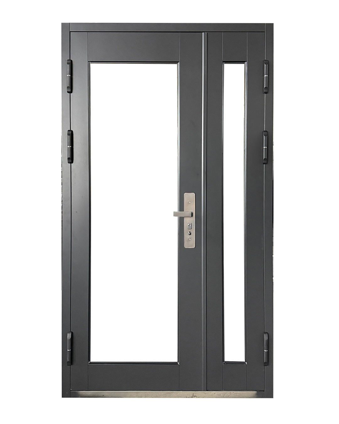 Puerta de Seguridad Multipunto con Vidrio | Aleación de Zinc | 1.20 x 2.15 m | Diseño Moderno