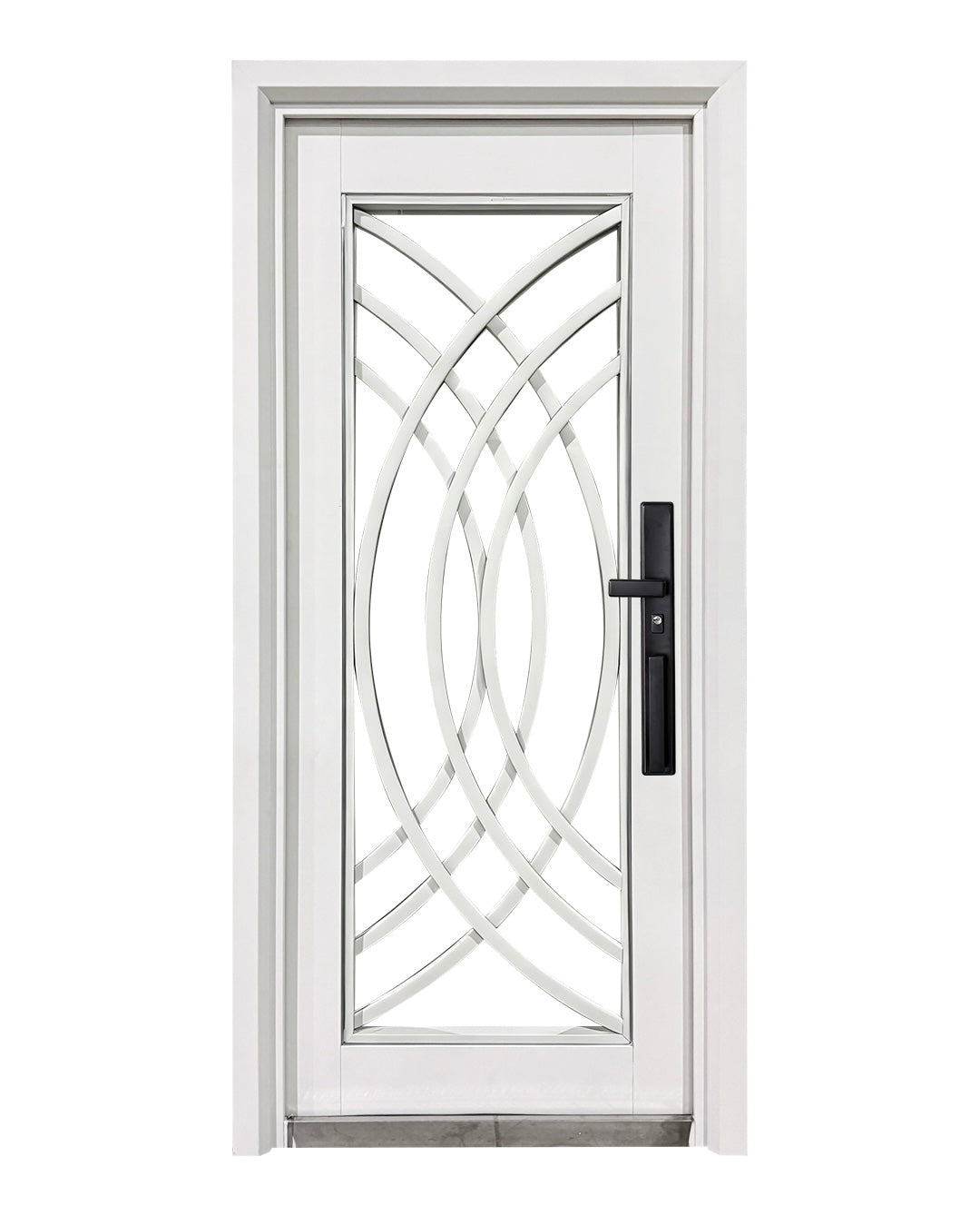 Puerta de Seguridad Multipunto con Vidrio | Aleación de Zinc | 0.97 x 2.15 m | Diseño Moderno I Blanco Mate