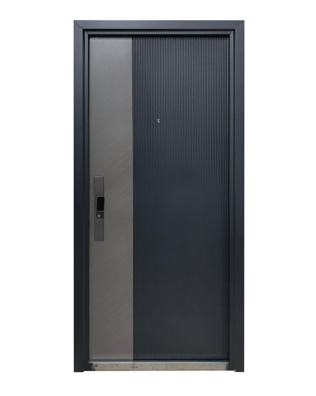 Puerta Principal de Seguridad Multipunto | Diseño Moderno Metal + Tipo Madera Gris | 0.98 x 2.15 m
