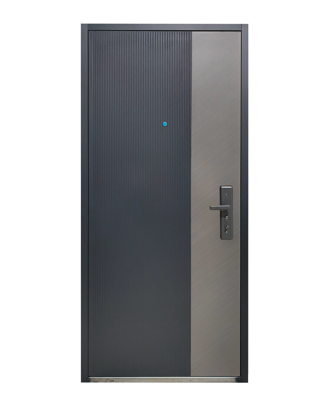 Puerta Principal de Seguridad Multipunto | Diseño Moderno Metal + Tipo Madera Gris | 0.98 x 2.15 m