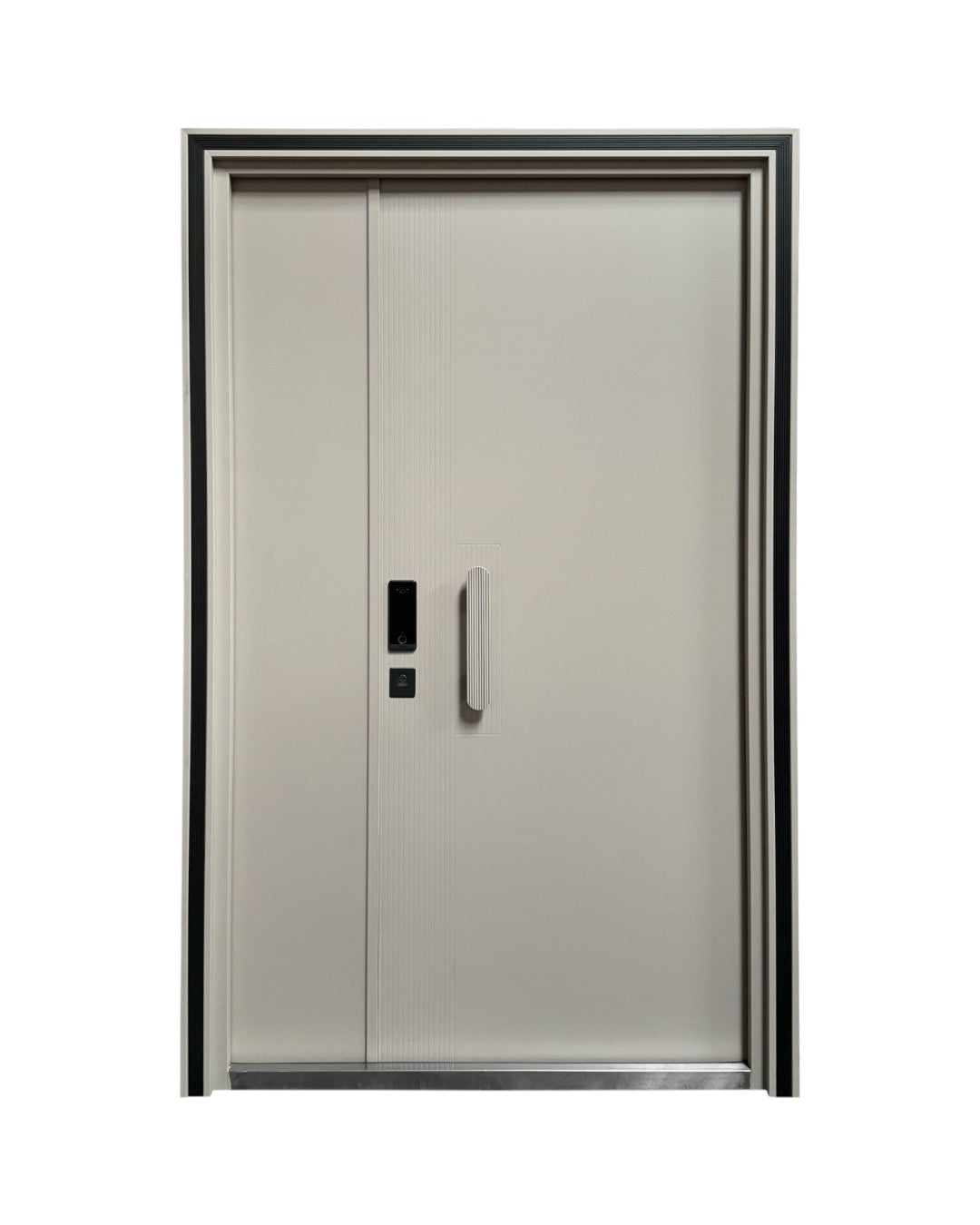 PUERTA DE SEGURIDAD MULTIPUNTOS - 1.30M X 2.30M X 70MM - TAUPE - CERRADURA SMART
