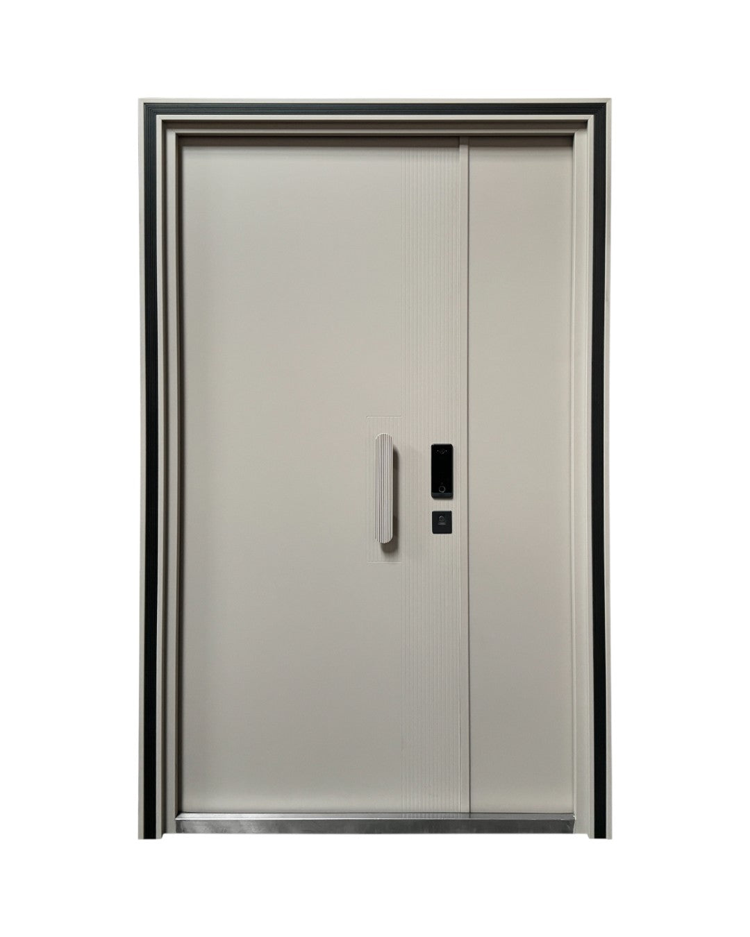 PUERTA DE SEGURIDAD MULTIPUNTOS - 1.30M X 2.30M X 70MM - TAUPE - CERRADURA SMART
