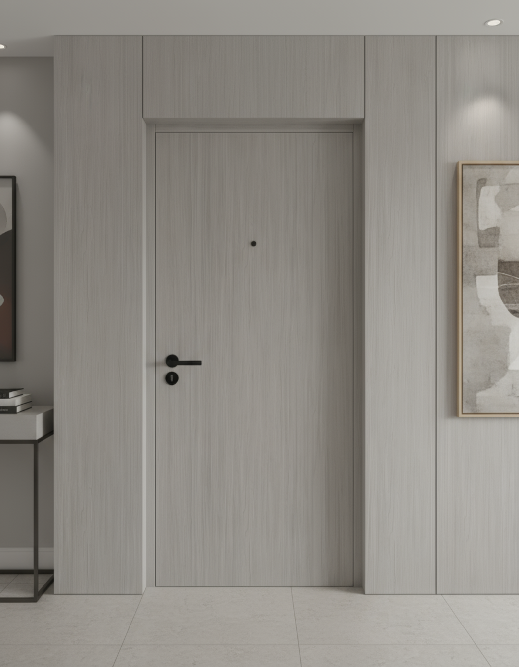 PUERTA DE SEGURIDAD MULTIPUNTOS - 97CM X 215CM X 70MM - CENIZA CLARO