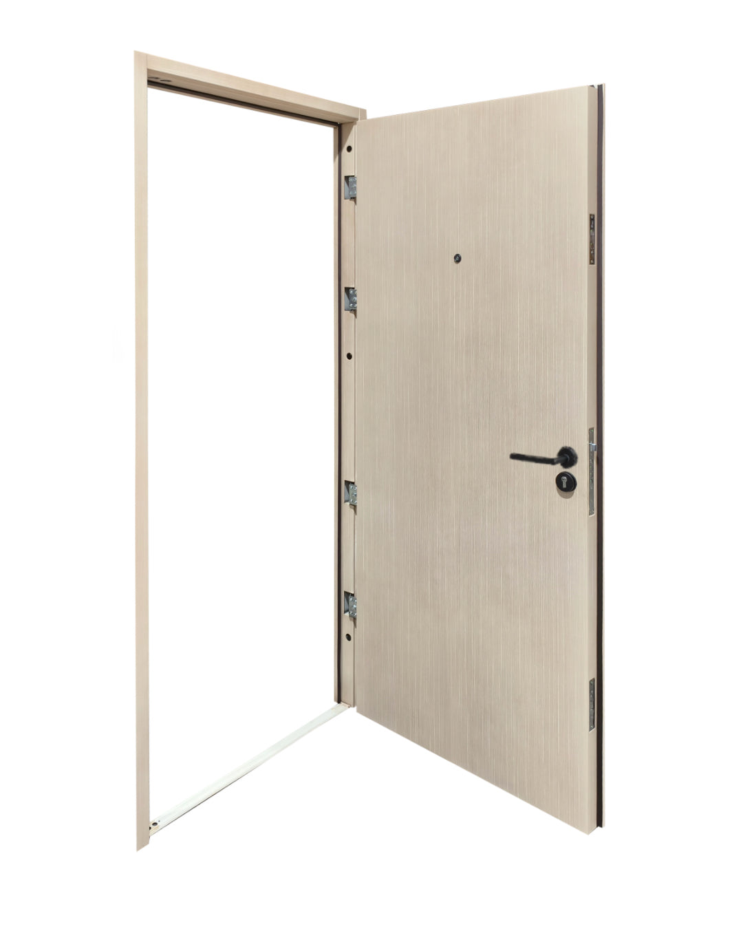 PUERTA DE SEGURIDAD MULTIPUNTOS - 97CM X 215CM X 70MM - CREMA NATURAL