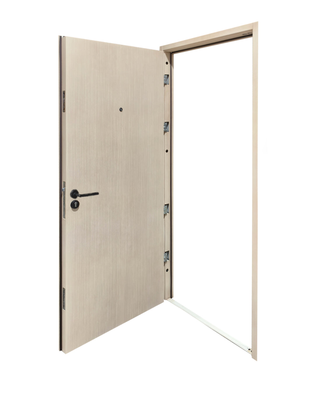 PUERTA DE SEGURIDAD MULTIPUNTOS - 97CM X 215CM X 70MM - CREMA NATURAL