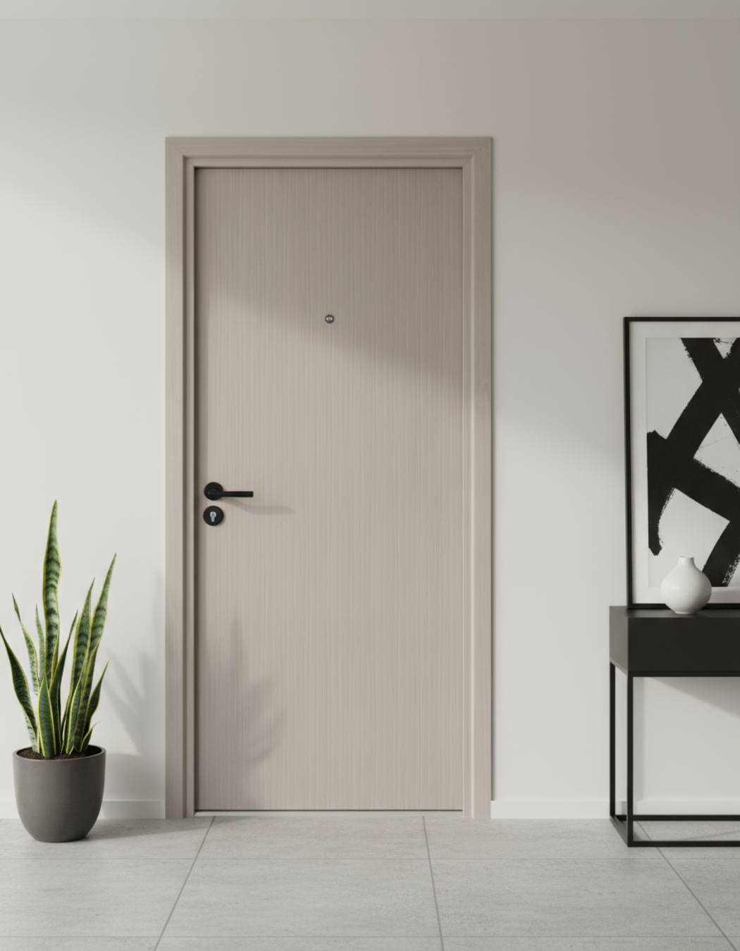 PUERTA DE SEGURIDAD MULTIPUNTOS - 97CM X 215CM X 70MM - ROBLE HUMO CLARO