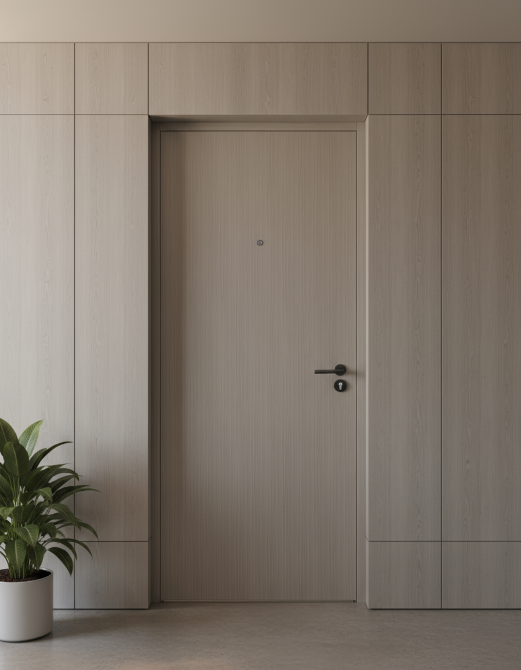 PUERTA DE SEGURIDAD MULTIPUNTOS - 97CM X 215CM X 70MM - ROBLE HUMO CLARO