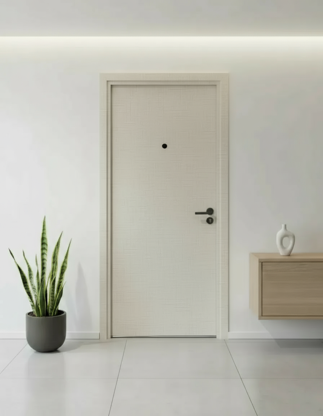 PUERTA DE SEGURIDAD MULTIPUNTOS - 97CM X 215CM X 70MM - LINO CLARO