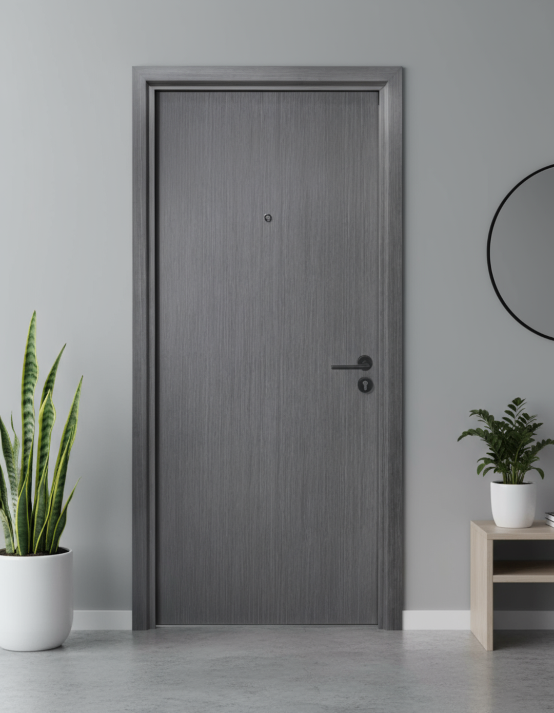 PUERTA DE SEGURIDAD MULTIPUNTOS - 97CM X 215CM X 70MM - GRIS CENIZA AZULADO