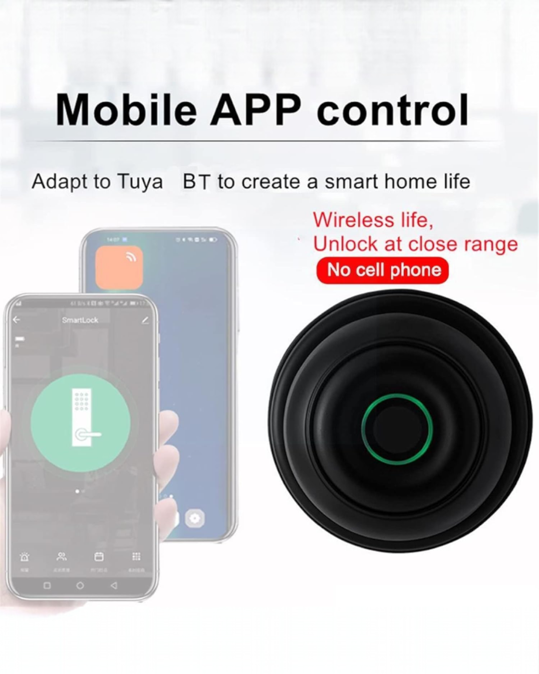 CERRADURA INTELIGENTE - CILINDRO- TUYA APP - NEGRO - OS375TYFB