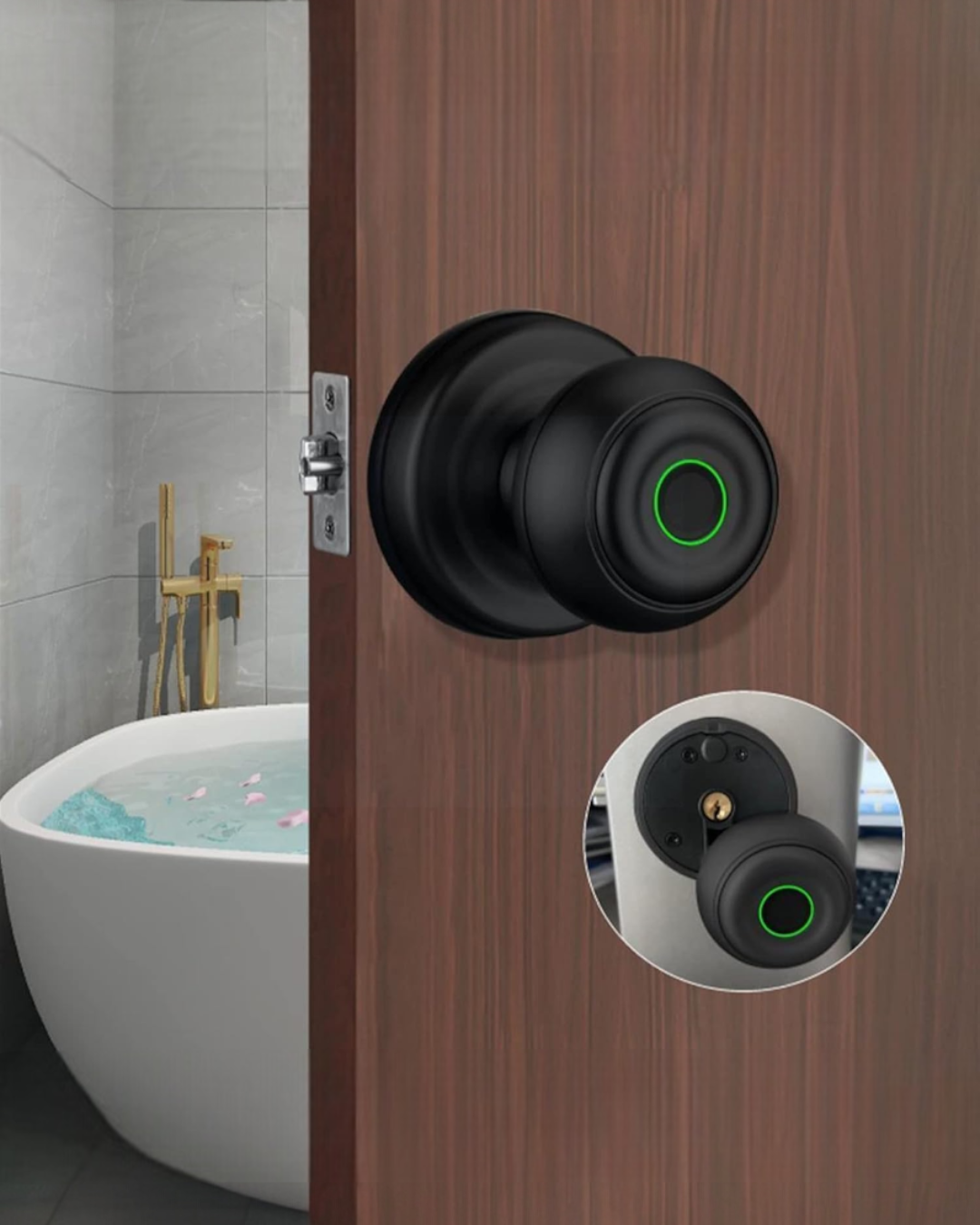 CERRADURA INTELIGENTE - CILINDRO- TUYA APP - NEGRO - OS375TYFB