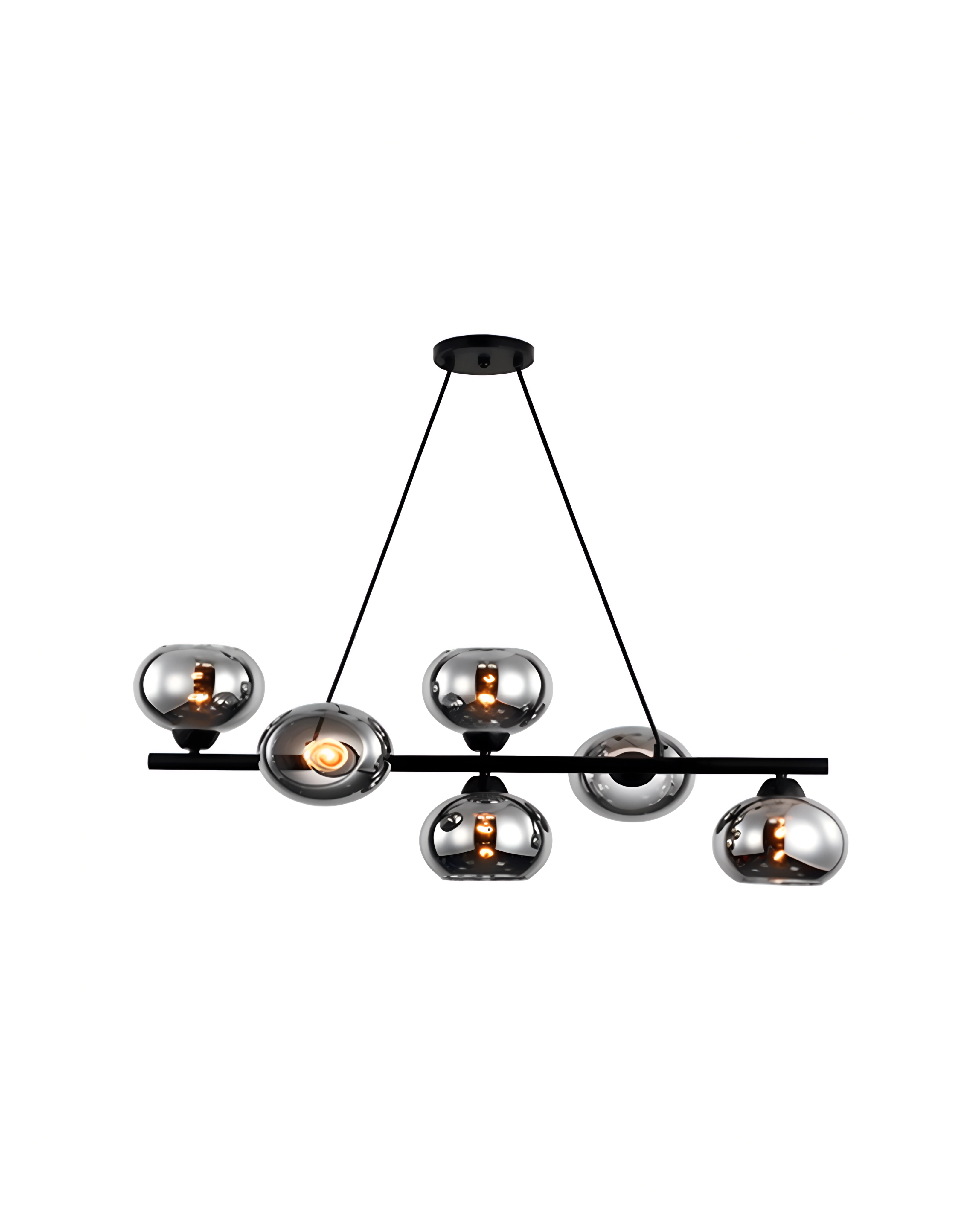 LAMPARA COLGANTE NEGRA 6XE27