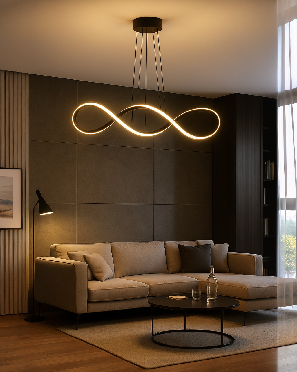 LAMPARA COLGANTE LED NEGRA 3CCT