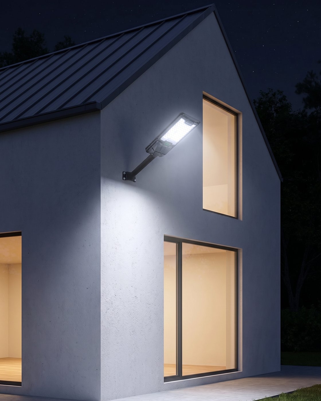 LAMPARA DE CALLE SOLAR LED 200W 6500K - TAMAÑO 559×236×64 MM - LUZ 6500K (BLANCO FRÍO) - 200W