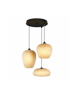 LAMPARA DE TECHO BAMBOO RATTAN MADERA 3XE27